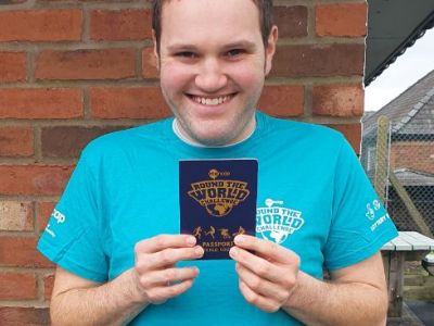 <strong>Carlisle Mencap</strong><br/>RTWC - Tim with T-shirt and passport!