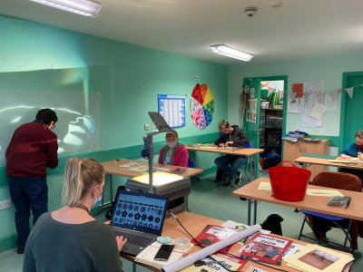 <strong>Carlisle Mencap</strong><br/>Working on the Dream Scheme mural at the Independence Studio, GLC