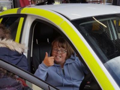 <strong>Carlisle Mencap</strong><br/>Thumbs up at the fire station open day and charity abseil!